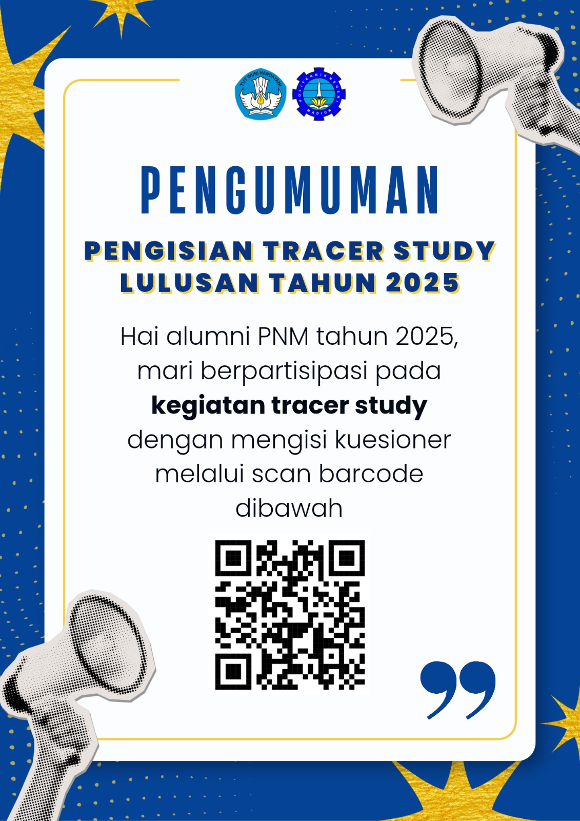 Imbauan Pengisian Tracer Study Lulusan Tahun 2025 Politeknik Negeri Madiun